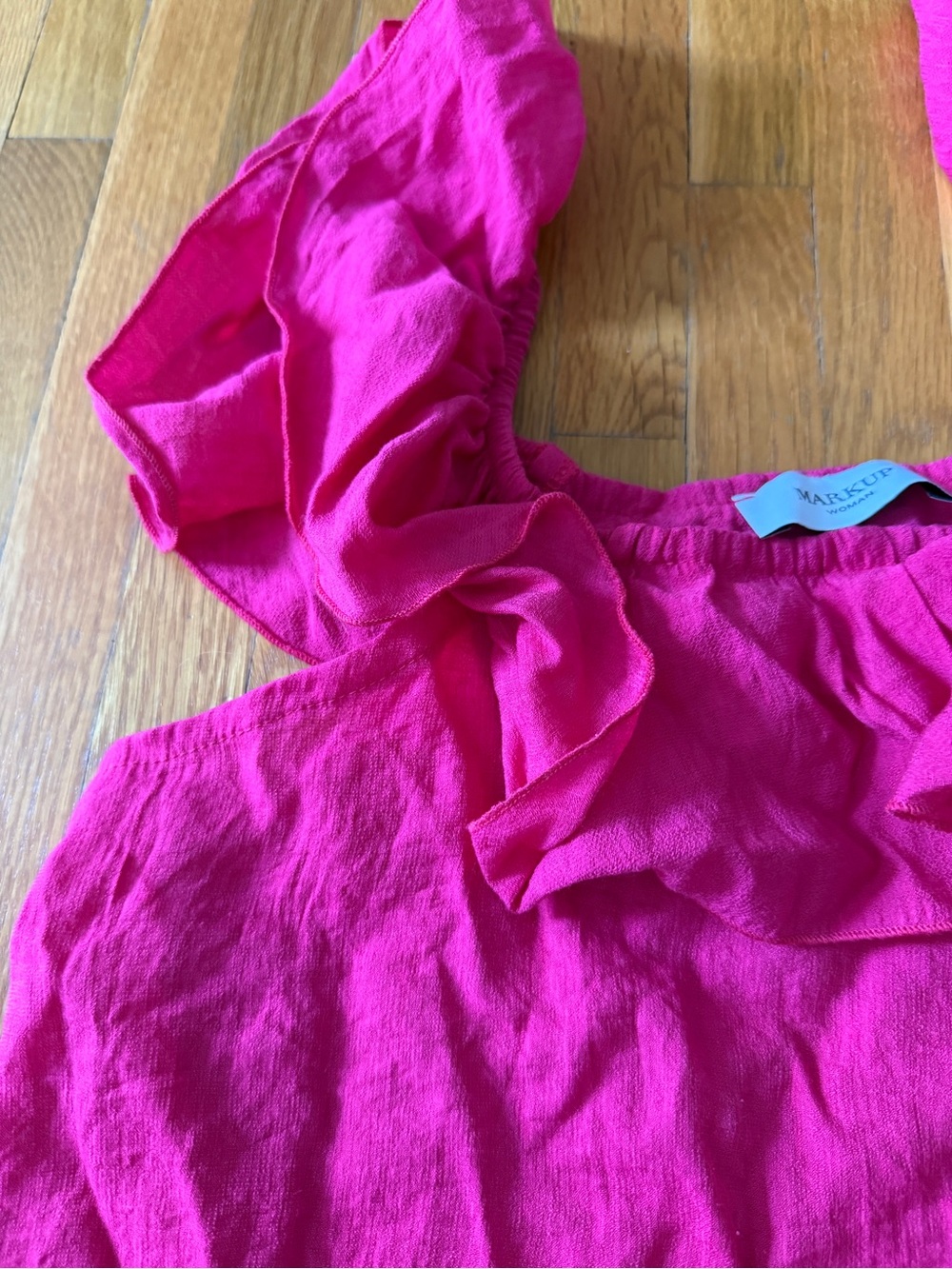 mark. Fuchsia Ruffle Strap Tank Top - Picture 3 of 4